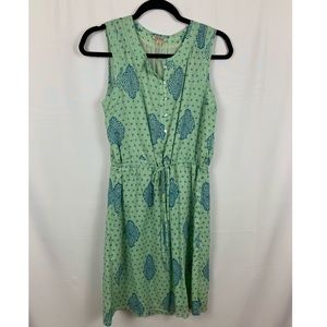 Lucky brand mint and blue print dress